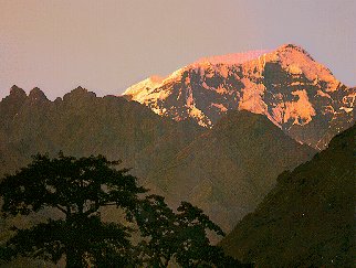 Alpenglow on Ganesh Himal, north of Gorkha.