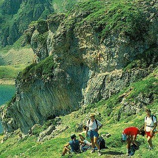 Hiking in the province of Asturias, Spain.